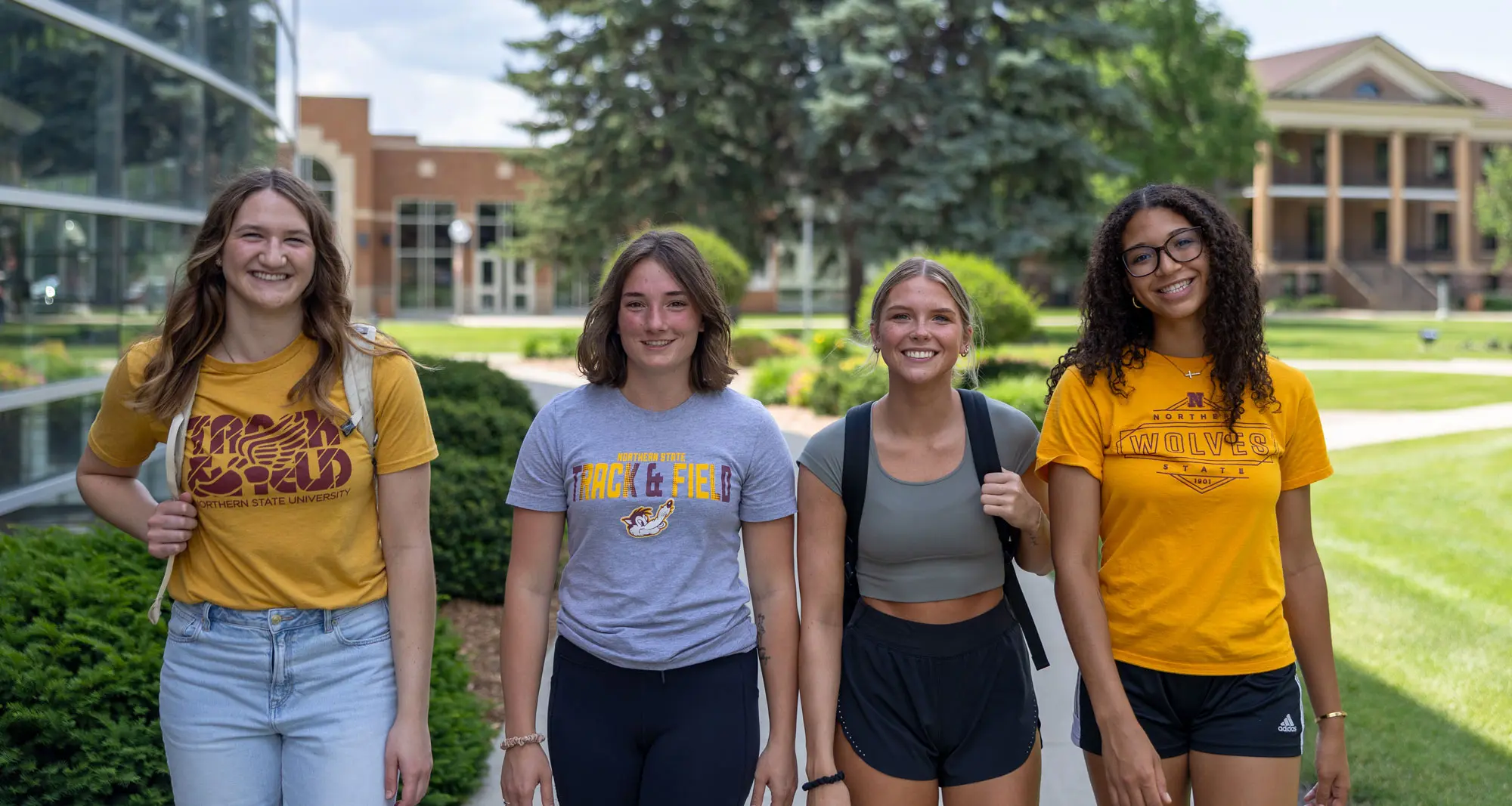 students walking on campus